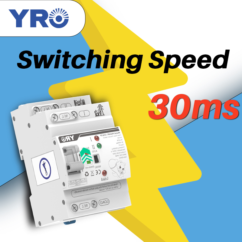 YRO Smaller Size 2P 63A ATS New Dual Power Top Automatic Transfer Switching Din Rail Change Over Switch Industries Electrical