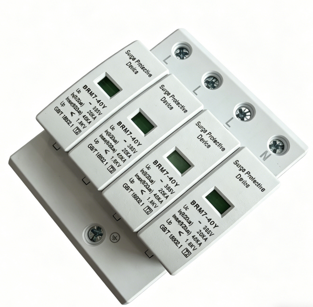 BRM7-40Y 4P Surge Protective Device, 40KA 385V AC SPD, T2 Class Lightning Arrester
