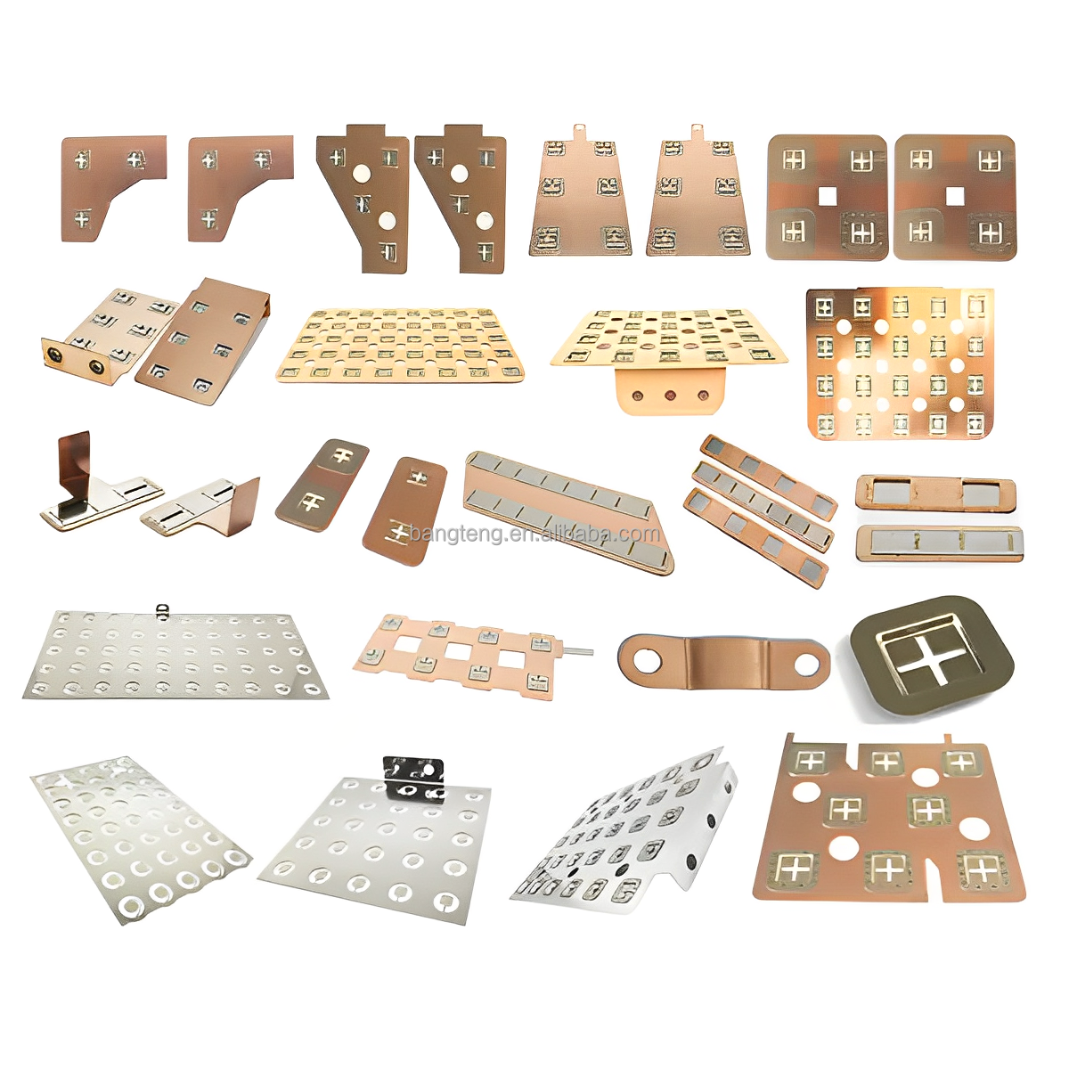 Custom 18650/21700/26650/32650 Optional Spacing Big Current Copper Nickel Sheet Copper Nickel Busbar Copper Bus Bar