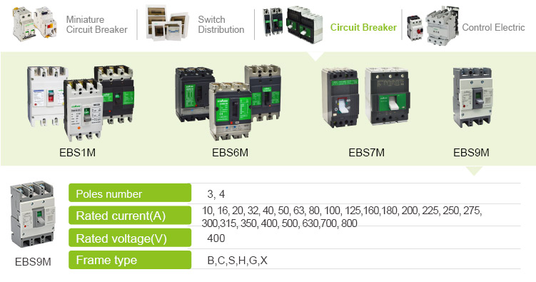 AC 500V 800V Mccb 100a 3p 400 Amp 630a 3 Phase Circuit Breaker