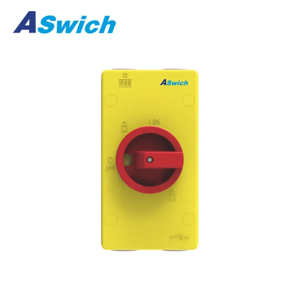 IP65 Waterproof AC Isolator 2p 415V 690V 35A 60A 80A TUV Approved Padlocked Isolation Switch