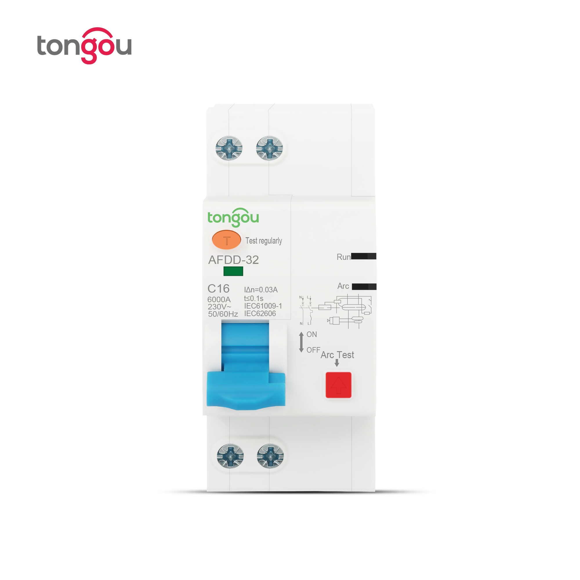 TONGOU AFCI Arc Fault Circuit Interrupter AFDD Arc Fault Detection Device Fire Prevention Arc Monitoring RCBO Circuit Breaker