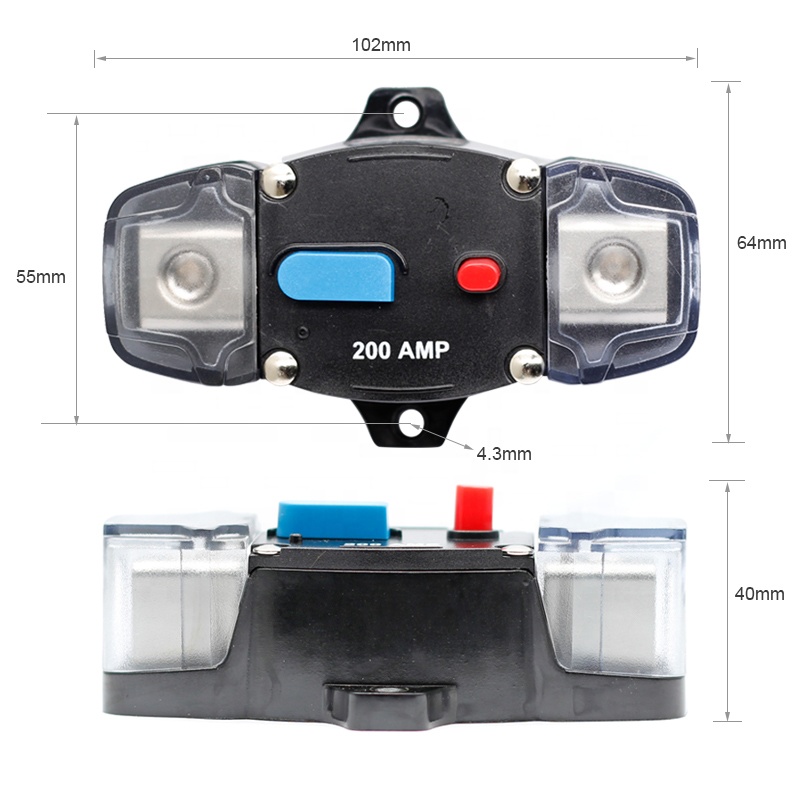 12V-48V DC 200 Amp Circuit Breaker Manual Reset 50-300A for Car Truck Rv ATV Marine Trolling Motors Boat Vehicles