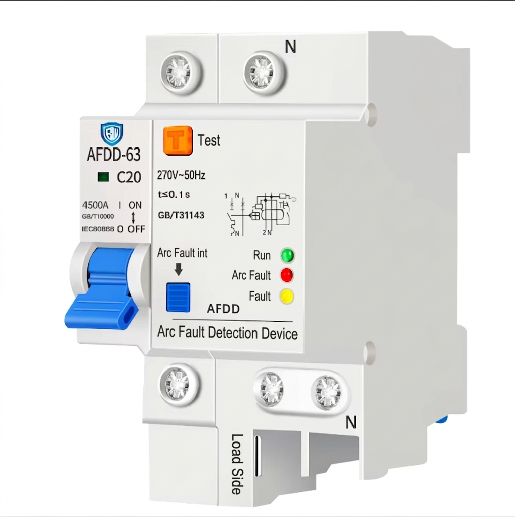 AFDD(AFCI)Arc Fault Detection Device, 6-63A AFDD+MCB Circuit Breaker for Electrical System Safety Guard 1P+N/2P/3P+N