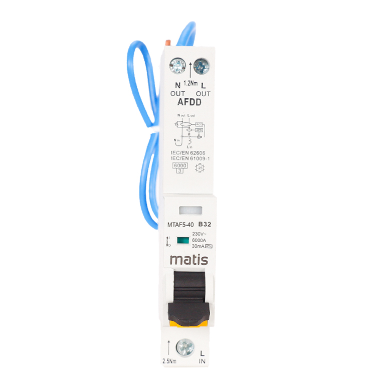 Scientifically Refined 1P AFCI 40A 230V AFDD RCBO 1P Arc-fault Circuit Interrupter