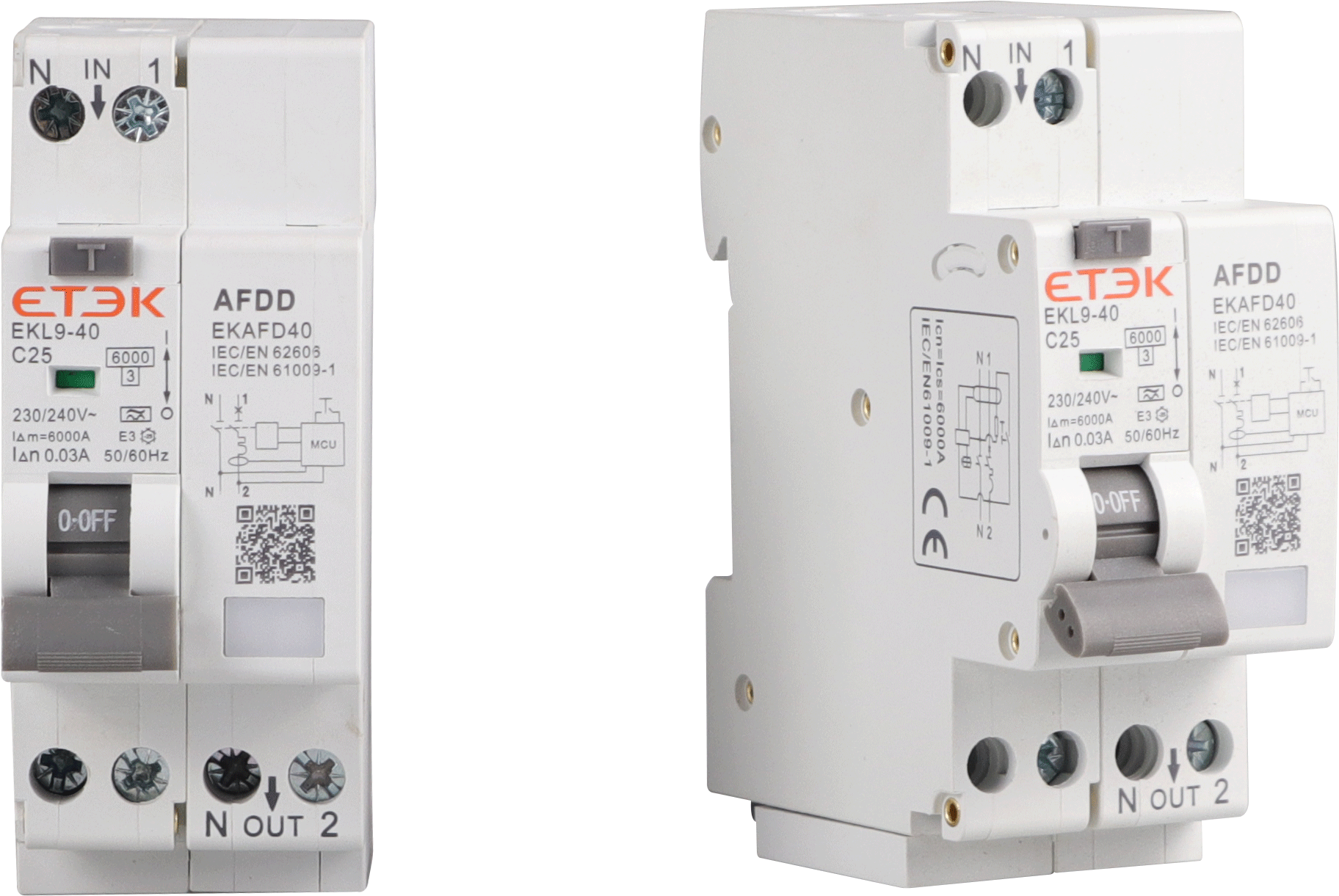 ETEK EKL9-40AFD AFCI AFDD RCBO EKL9-40 With Arc Fault Protective Intertek Issued CB/CE/UKCA