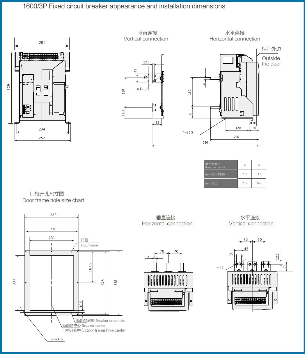 Best Sales Breaker Switch 3200 Amp air Circuit Breaker Acb 1000v 3pole 3200 air Circuit Breaker