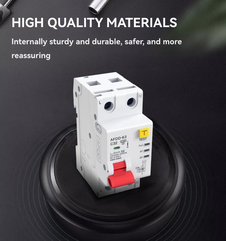 New Design 32A/40A/63A AFDD 2P 63A RCBO 16 Amp Circuit Breaker Mcb Arc Fault Detection Devices