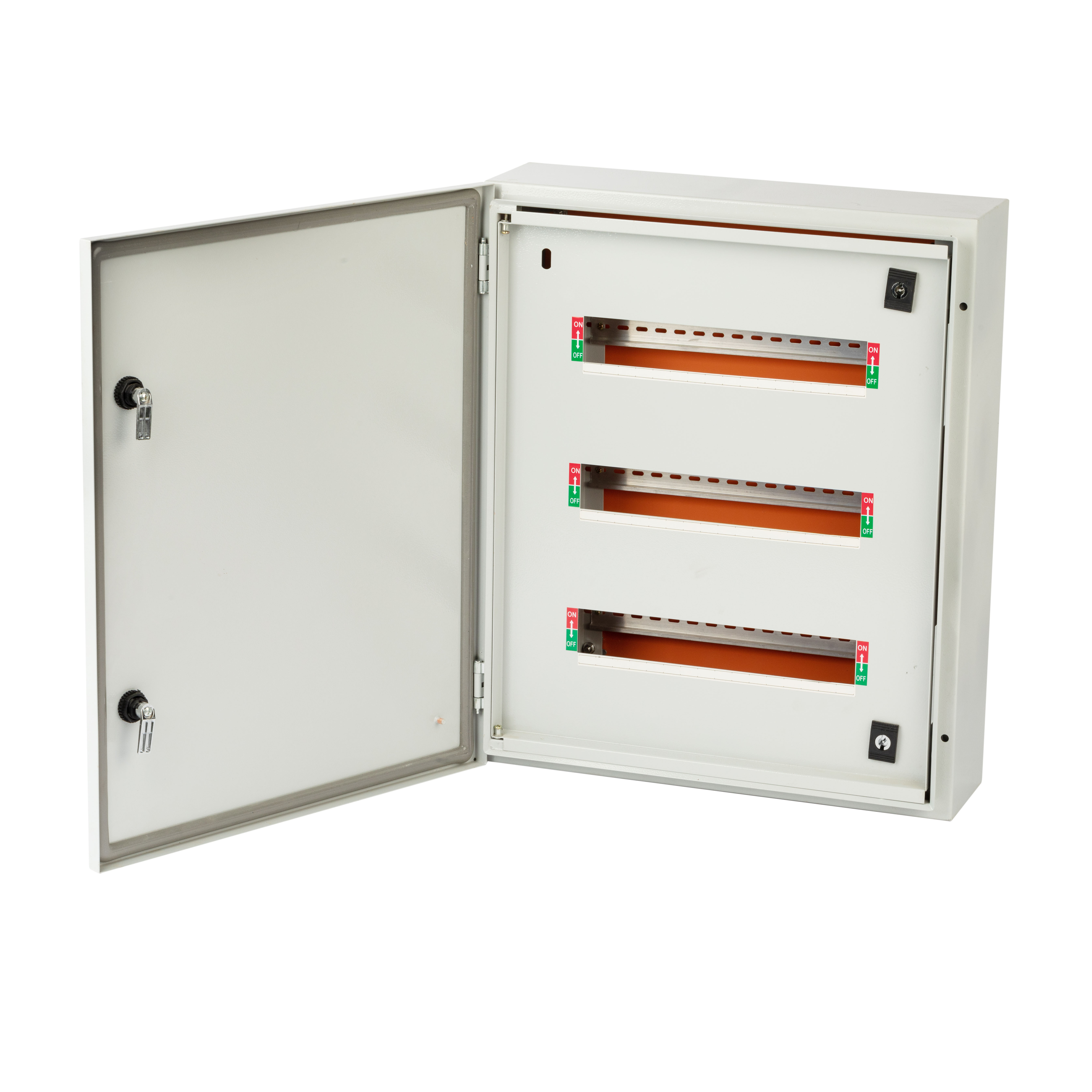Outdoor Hanger Wall Flush Mount 9/12/18/36/45 Ways Metallic Distribution Box Control Cabinet With Lock 4 Modules Din Rail