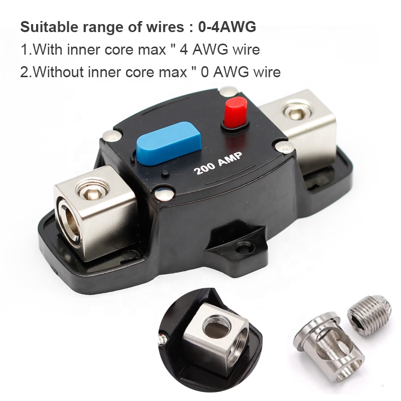12V-48V DC 200 Amp Circuit Breaker Manual Reset 50-300A for Car Truck Rv ATV Marine Trolling Motors Boat Vehicles