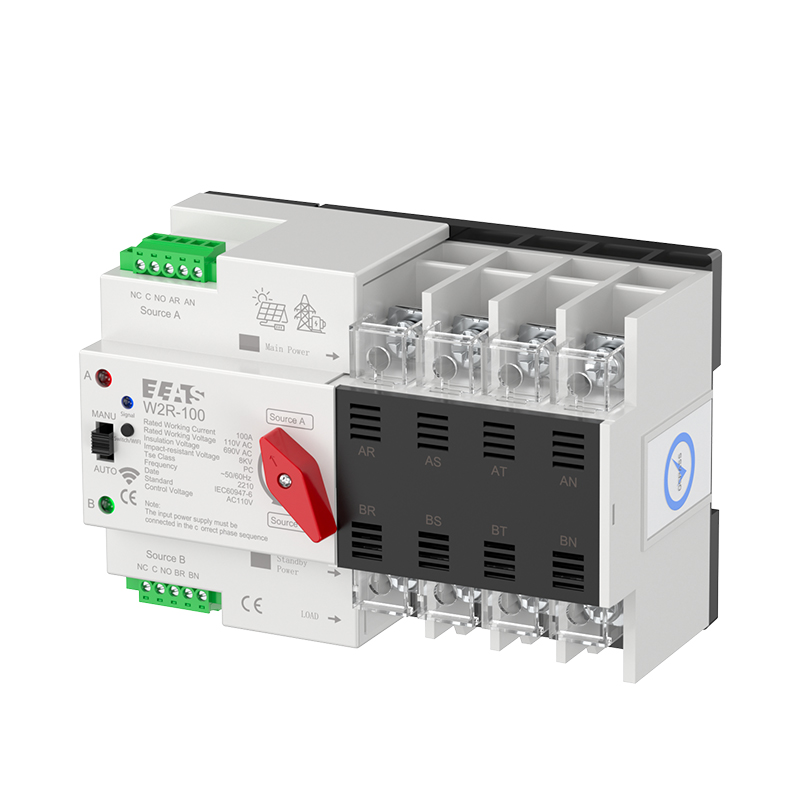 ELEATS Smart WiFi TUYA Automatic Transfer Switch 63A 100A 2P 4P Changeover Switch for Solar System &amp; Distribution