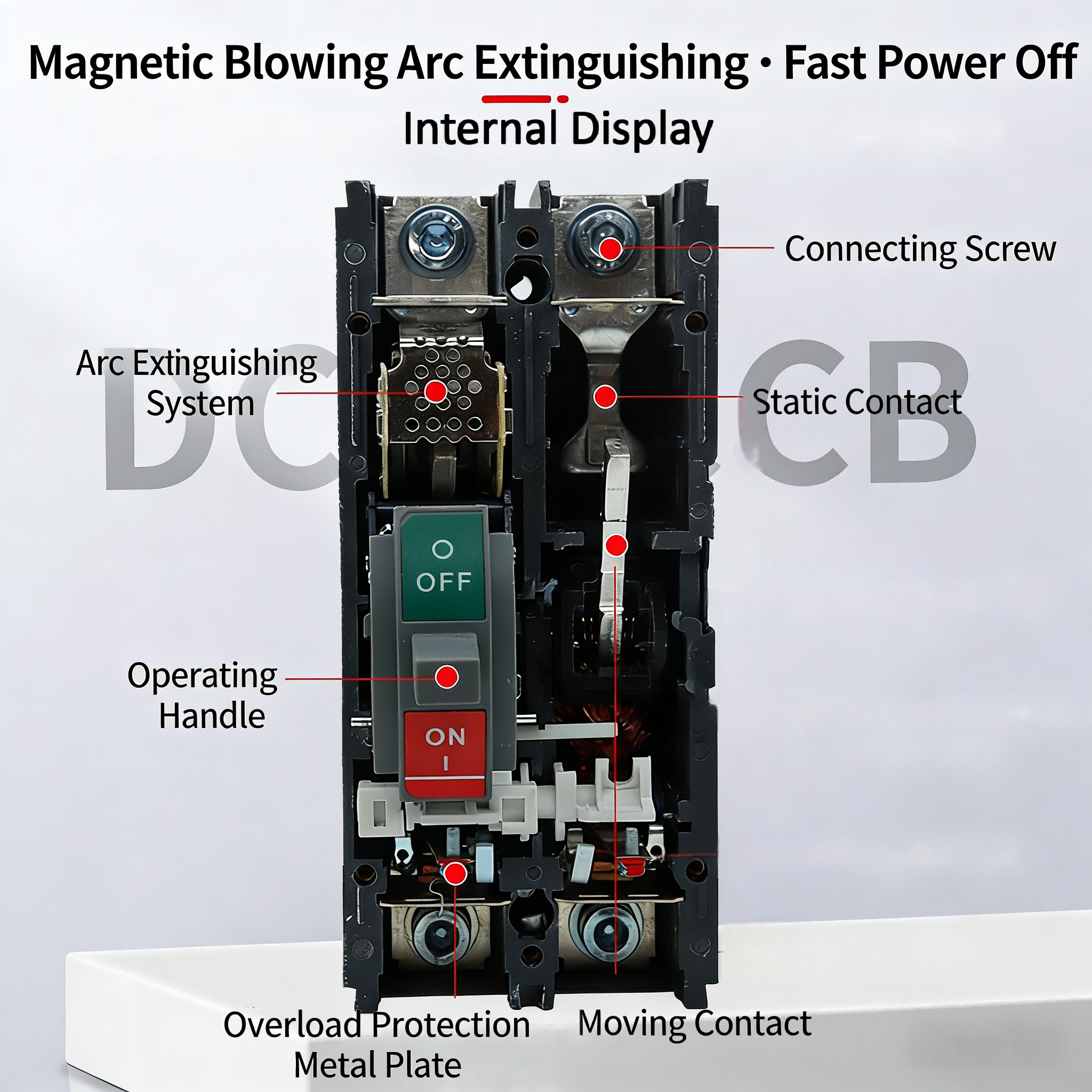 DC MCCB 16A-250A 2P/3P 500V-1500V Molded Case Circuit Breaker for Battery Module Energy Storage CE Factory Direct Wholesale