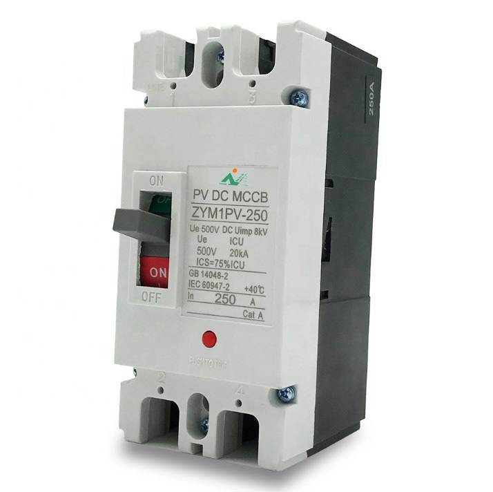 Chinese Manufacturers ZYM1PV-10-25KA 100-800A 250-1000V 1-4P MCCB DC Molded Case Circuit Breaker