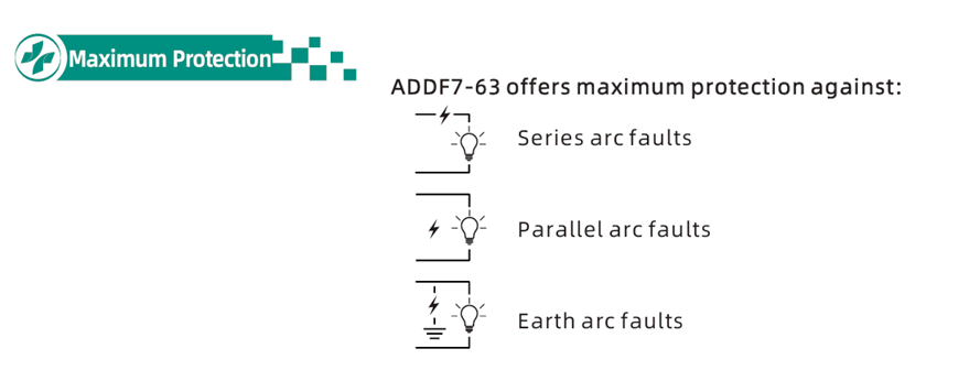 ADDF7-63 25A AFDD Isolator Arc Fault Interrupter 230V 1P+N 2P Copper &amp; Plastic High Breaking and Making Capacity