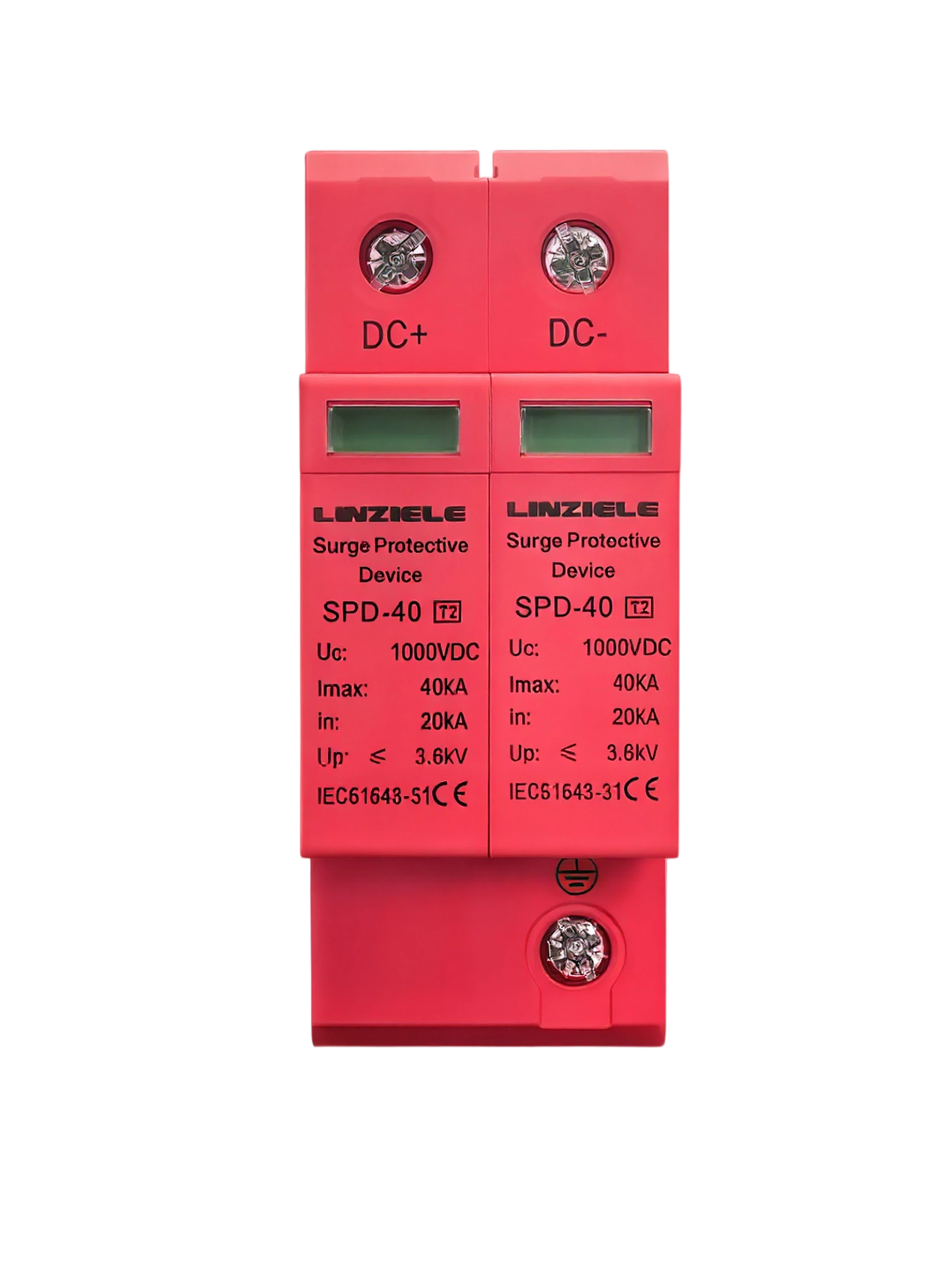 DC SPD-40 T2 2P 40KA 1000V Surge Protective Device Solar PV Lightning Voltage Protector For Electronic Equipment Power Systems