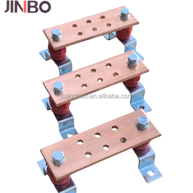 Factory Outlet Ground Copper Busbar for Grounding System 6 Contact Nos in Two Rows