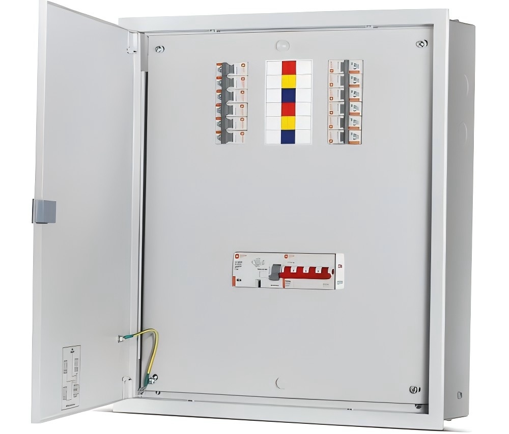 Syndar Power DB Box 3 Phase Distribution Board Lighting Control Panel Board SP2A-XL Model Indoor/Outdoor Industrial Use 8