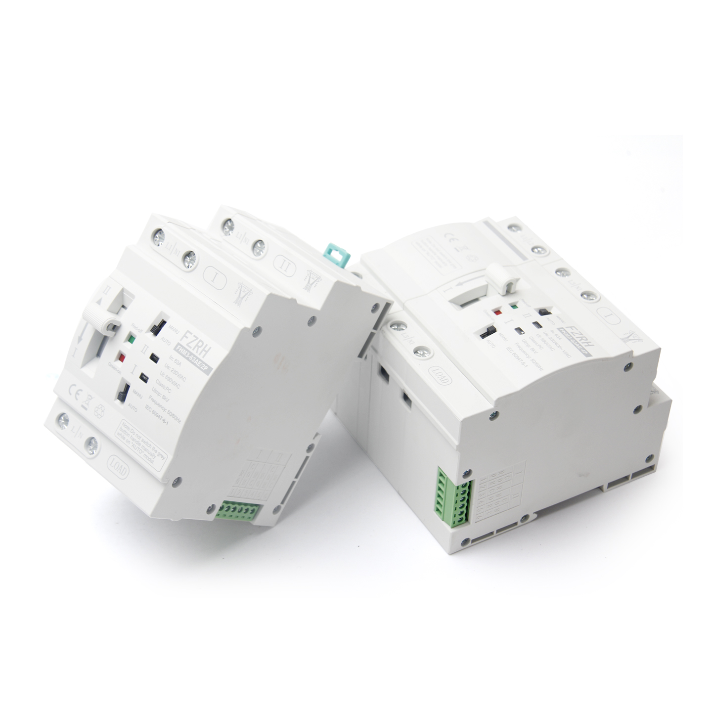 FZRH Changeover Switch 2Poles AC 220V 50/60HZ 63A 10kA Breaking Capacity Automatic Transfer Generator ATS Controller Electrical