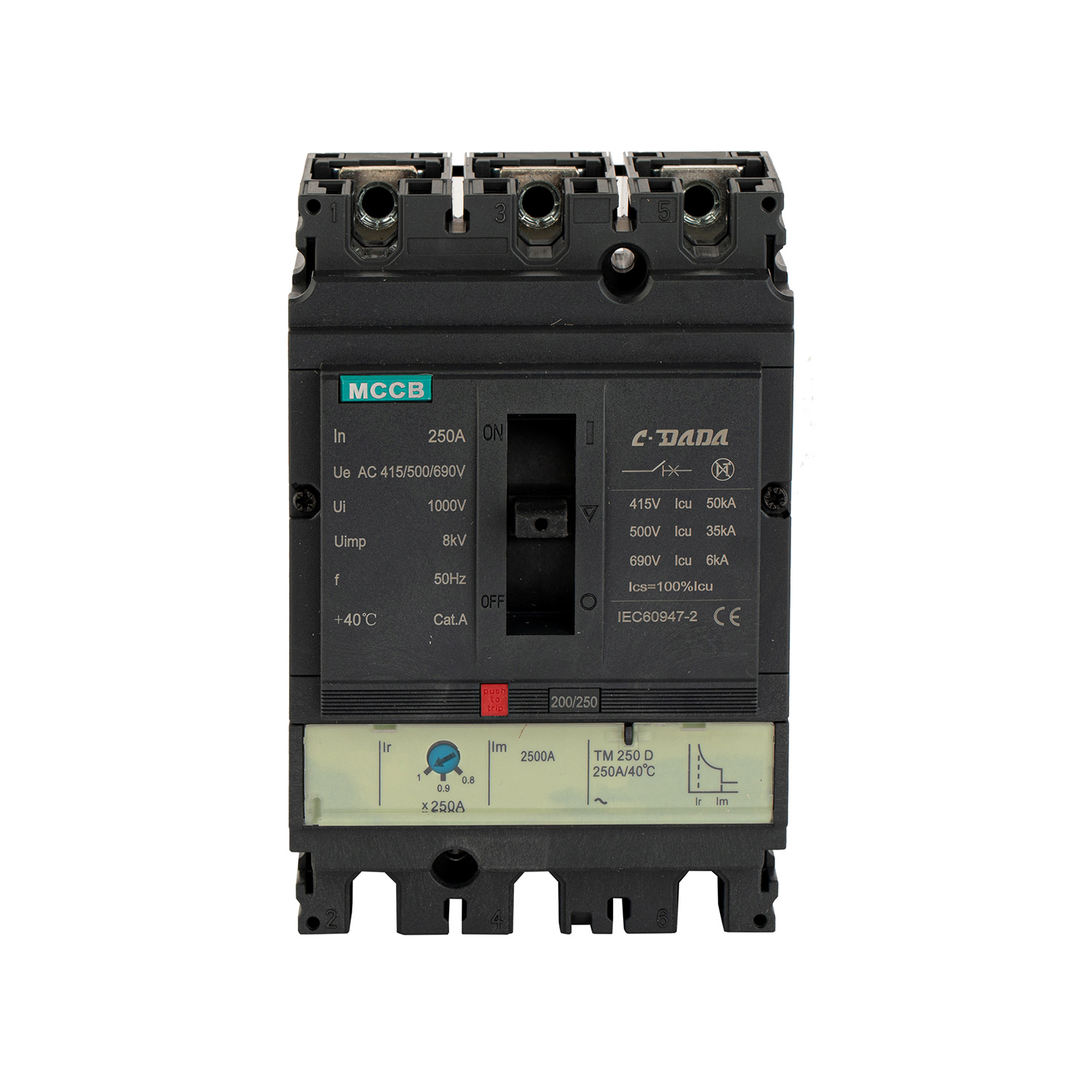 CDADA MCCB High Quality OEM ODM NSX 3P MCCB Molded Case Circuit Breaker double breakpoint