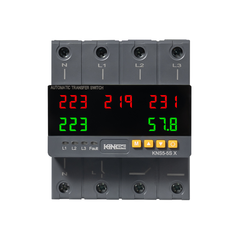 KINEE 63A T 110V 220V ATS Adjustable Over Under Voltage Current Protector Changeover Automatic Transfer ATS Din Rail Switch