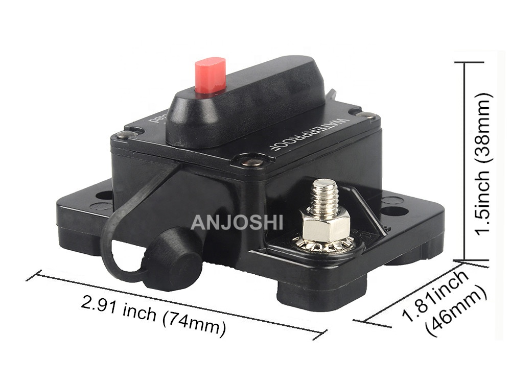 30-300A Circuit Breaker with Manual Reset 12V-48V DC Waterproof Surface Mount for Car Audio Rv Marine Boat Truck Trolling Motors