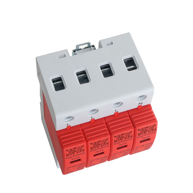ZY18-C40 Type 2 SPD 40kA Surge Protective Device DIN Rail 275V/385V 2P/4P Lightning Arrester for Distribution Panel IEC 61643