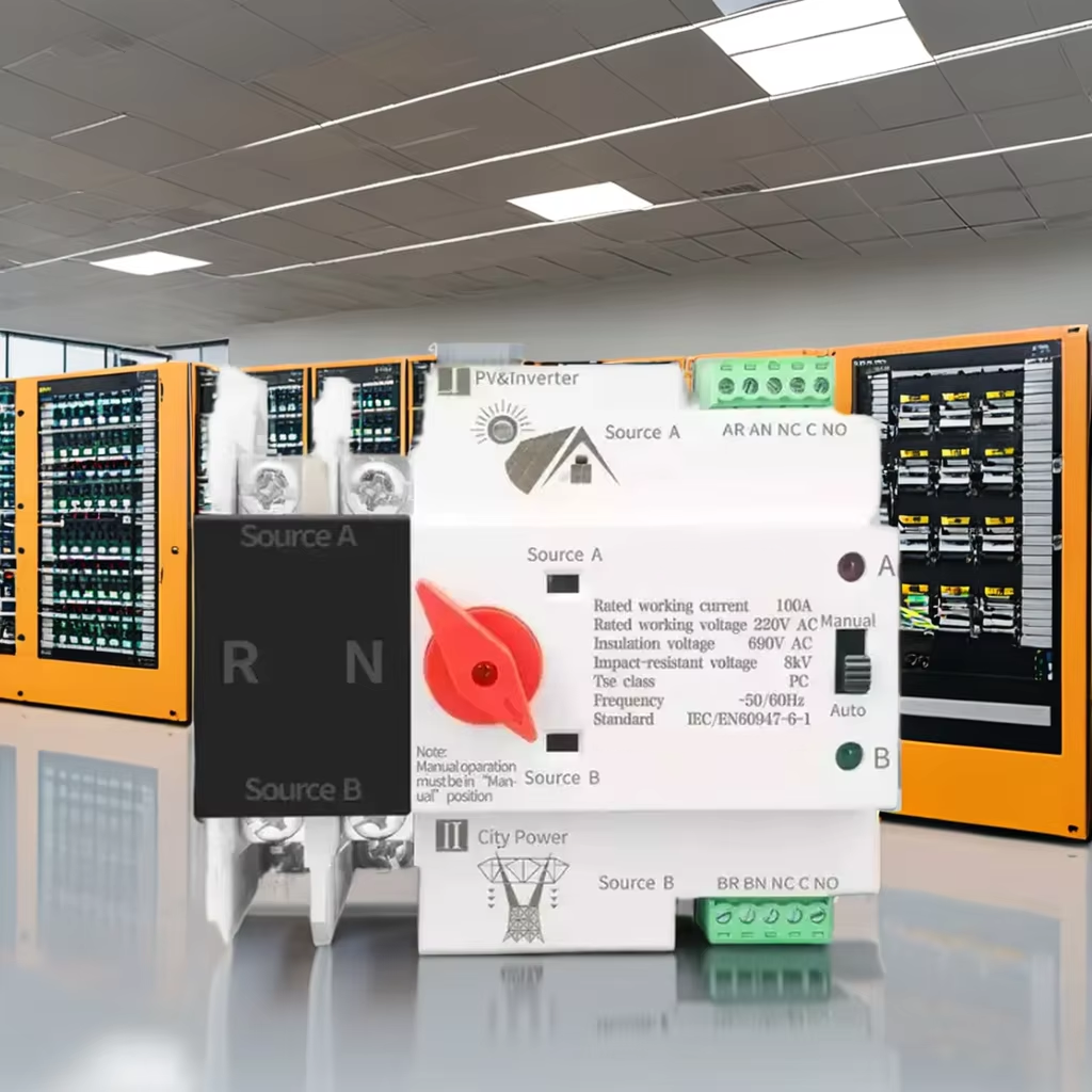 PC Class Dual Power Automatic Transfer Switch 100A 160A Frame Changeover ATS for Industrial Distribution