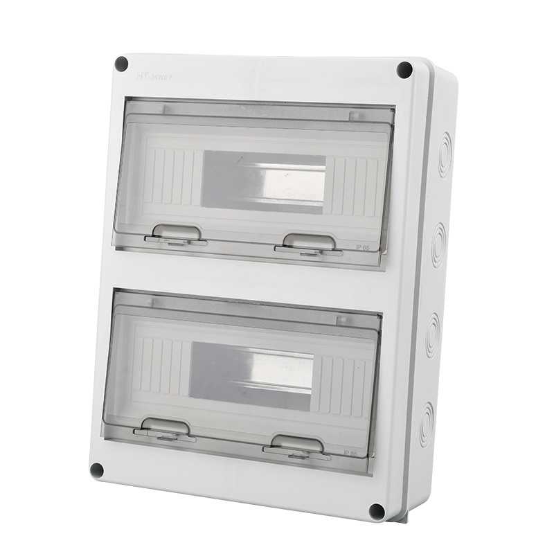 Small 2-circuit Outdoor Waterproof Distribution Box IP65abs Plastic air Switch Box Circuit Breaker HT-2WAY 63A