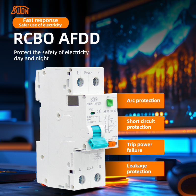 AC220V AFDD Arc Fault Protector Device RCBO RCCB MCB Circuit Breaker Interrupted Overload Earth Leakage Short Circuit Protection