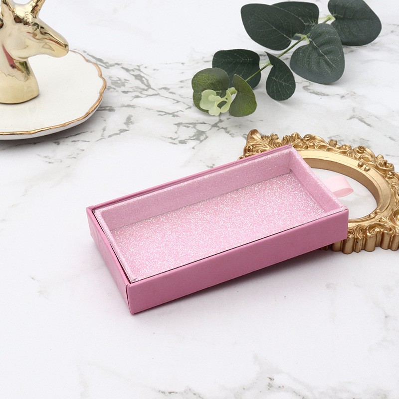B996 Cosmetic Eyelash Rigid Packaging Boxes Wholesale Private Label Custom Logo Brown Paperboard Glossy Lamination Sponge