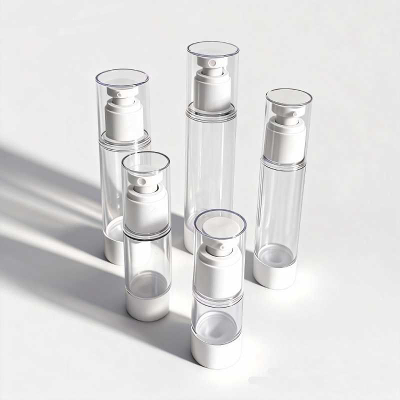 High End Refillable Plastic Skincare Packaging 120ml 100ml 50 ml 15ml 5ml Airless Press Cream Pump Bottle