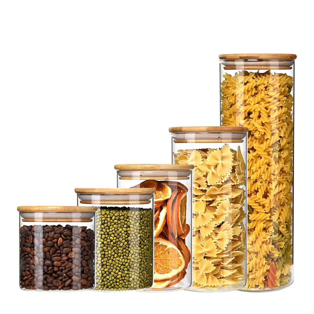 1oz 2oz 3oz 4oz 10oz 18oz Glass Jar with Lid for Flower Packaging Bottle Transparent Round Square Food Spicy
