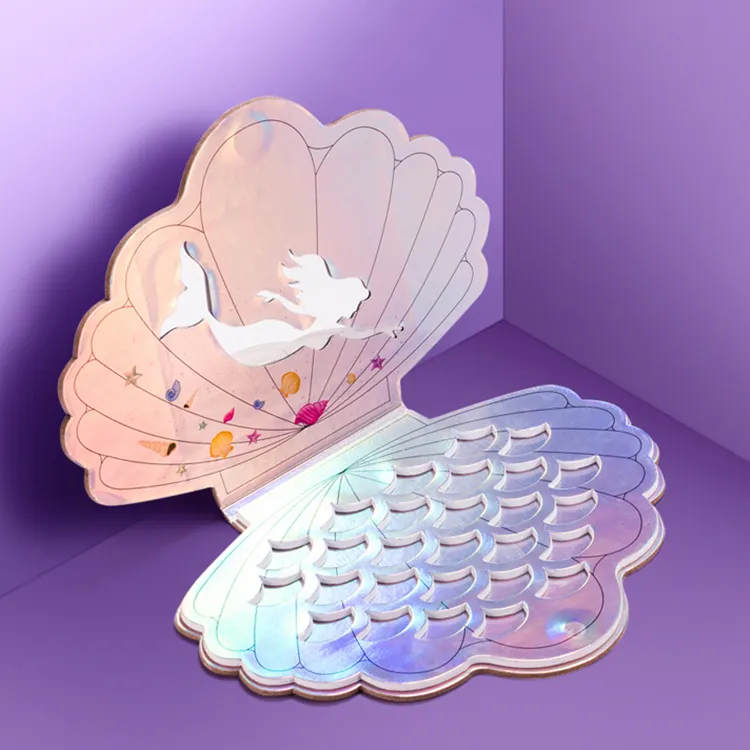 Cheap Price Custom 5 Hole Magnetic Pans Empty Makeup Eyeshadow Palette White Cosmetic Paper Packaging Eye Shadow Case Pallet