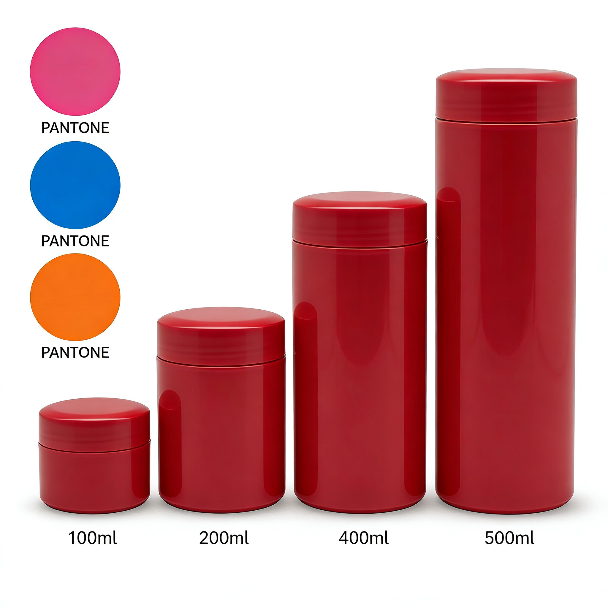 Packaging Printing Plastic Packaging Cosmetics Trendy Bold Matte Red 220ml PET Plastic Jar Skincare Cosmetic Home Storage Use