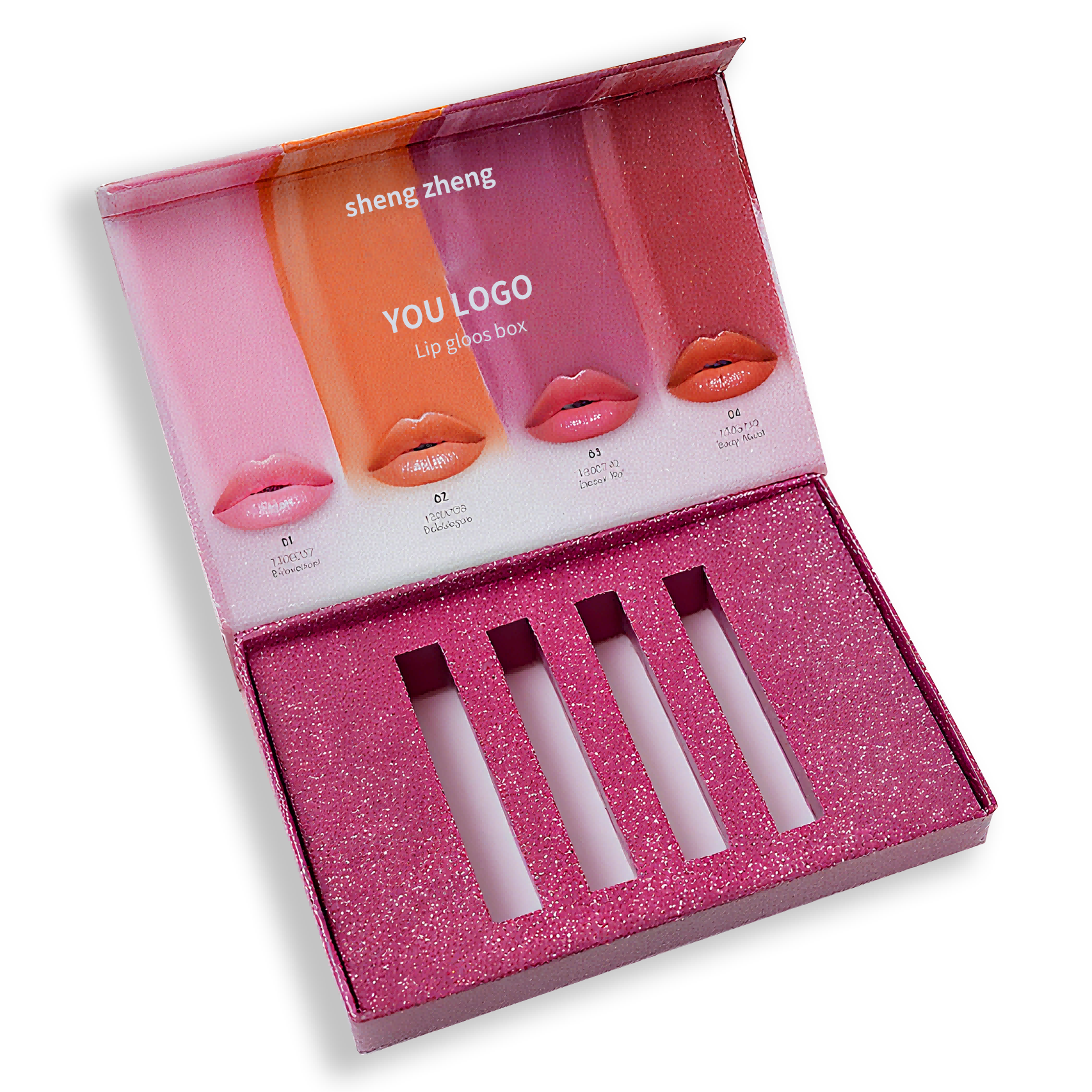 Private Label Custom logo Sliding Drawer Lipstick Lipgloss Luxury Lip Gloss Packaging Gift Box with Insert