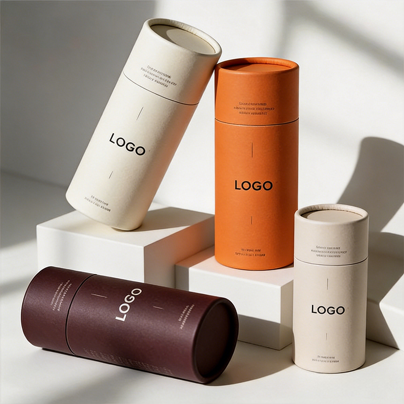 Custom Printing Logo Eco-Friendly Cardboard Cosmetic Perfume Cylinder Essential Oil Lip Balm Round Packaging Craft Paper Tube