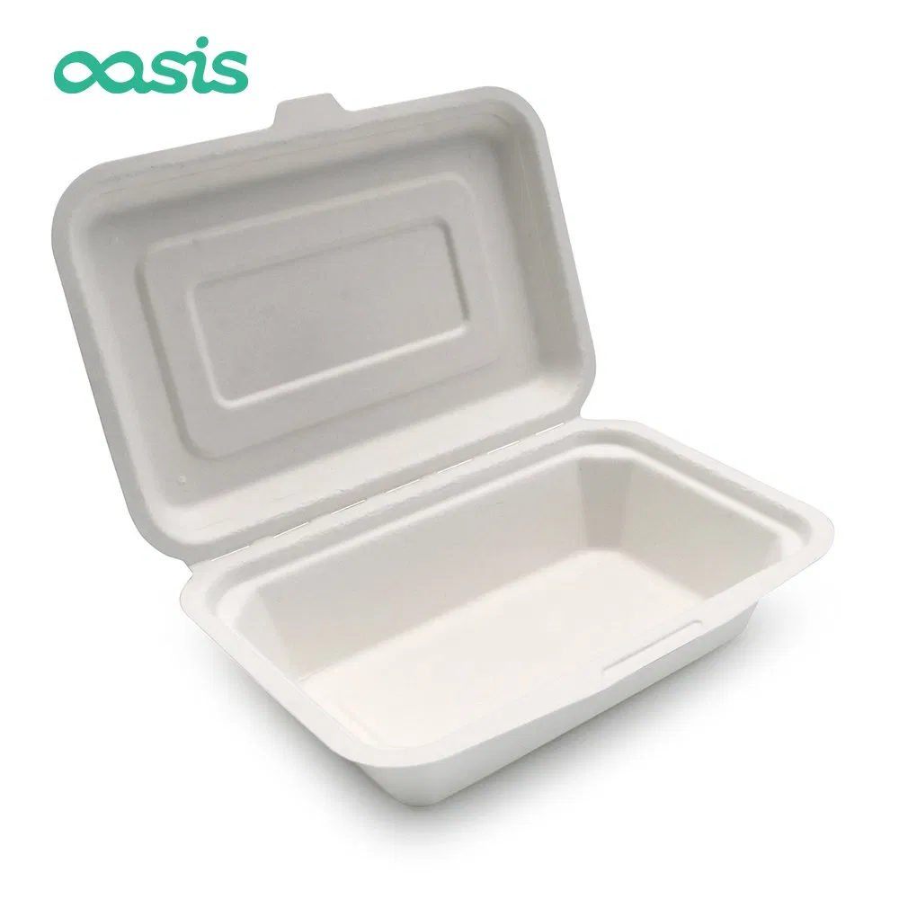 Sustainable Sugarcane Bagasse Biodegradable Compostable Takeaway Food Packaging Box for Restaurant