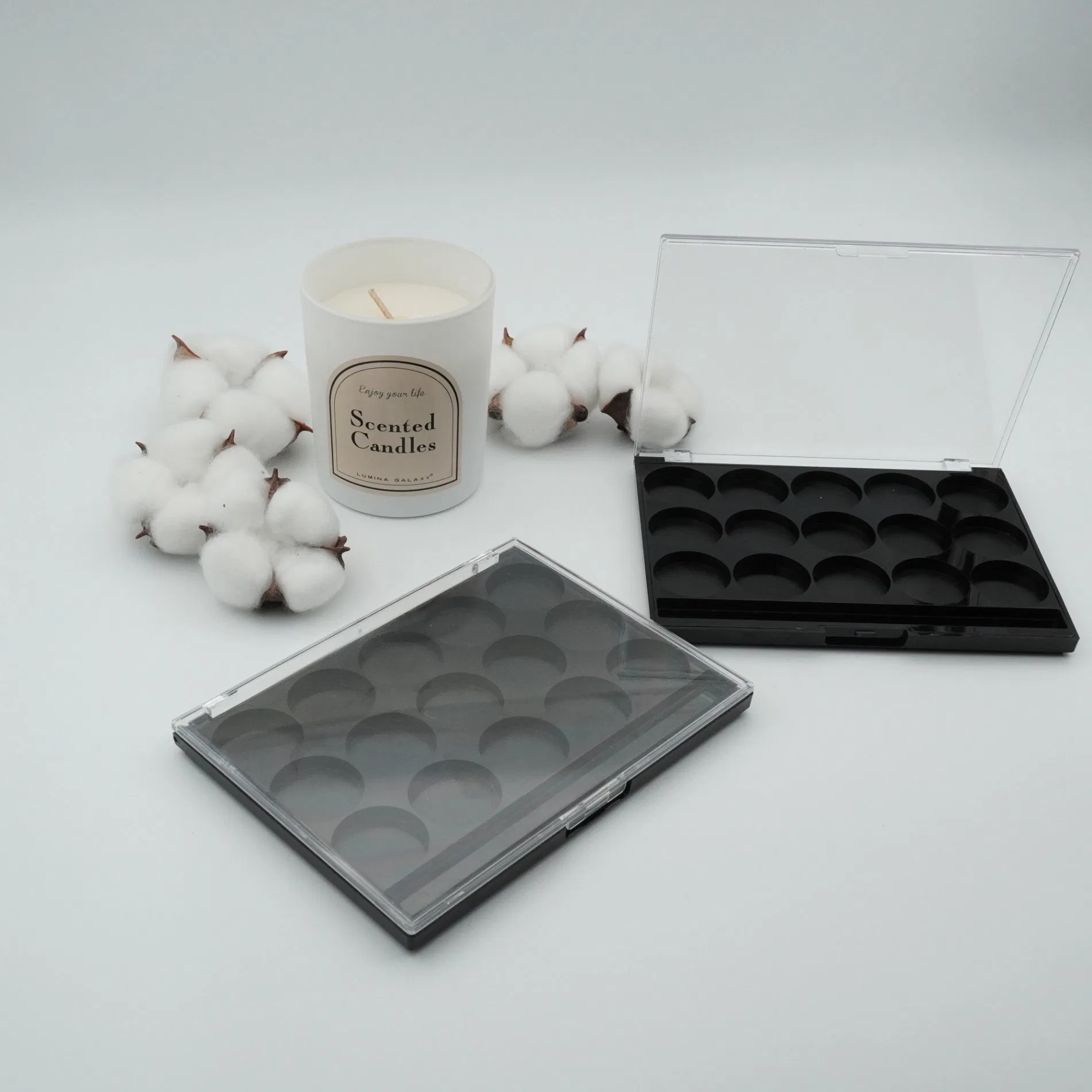 Square Glitter Empty Eyeshadow Highlight Case Blush Box Eye Shadow Cosmetic Packaging Makeup Products Tray Set