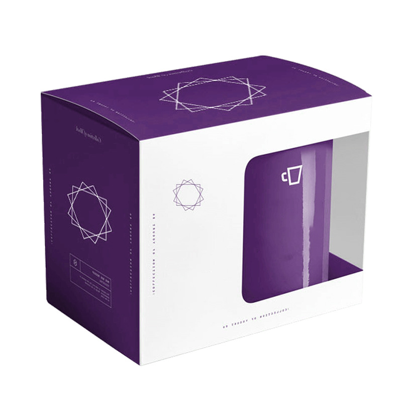 Eco Sustainable Custom Logo Design Coffee Mug Packaging Shipping Full Color Available Plain Kraft UV Coating Embossing Folder