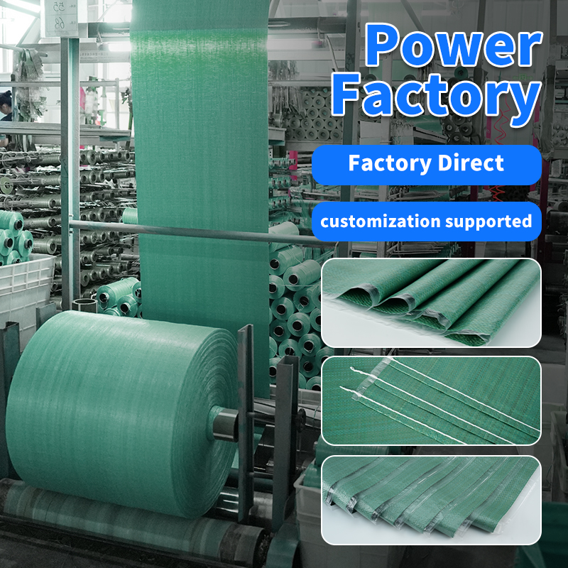 Custom Size Woven Sack Green Laminated Storage Bag for Bulk Products Packaging Solutions