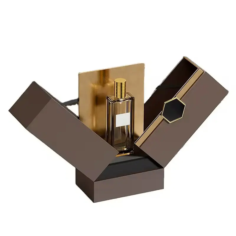 Luxury Customized Corrugated Board Gift Boxes Magnetic Perfume &amp; Essential Oil Packaging for Cosmetics Embossed Printing