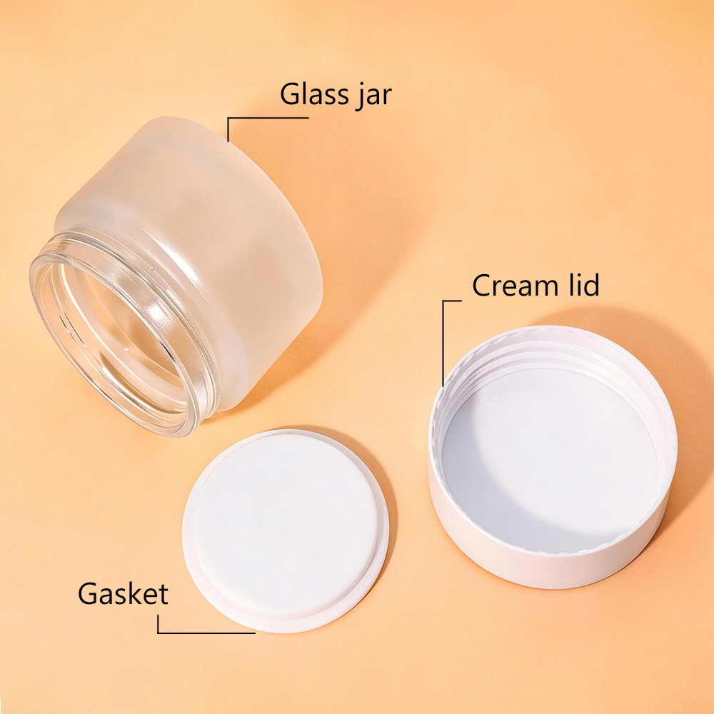 5g 10g 20g 30g 50g Empty Frosted Skincare Face Cream Jars Glass Luxury Cosmetics Jar With Lids