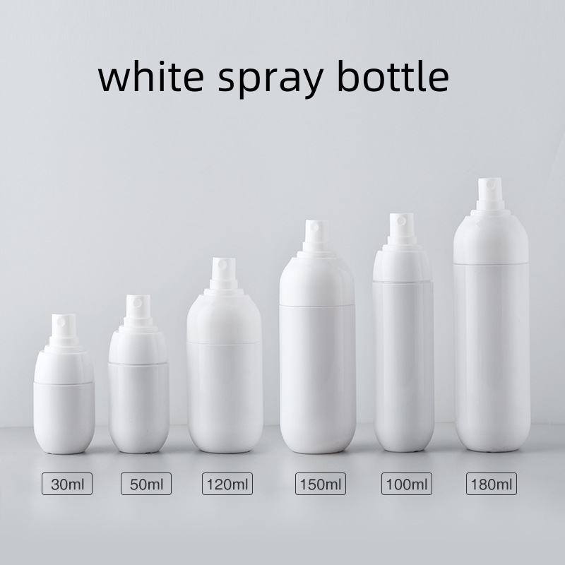 30ml 50ml 100ml 120ml 150ml 180ml For Clear White Plastic Empty Body Mist And Lotion Bottles Oval Shape With Pump Sprayer Seal
