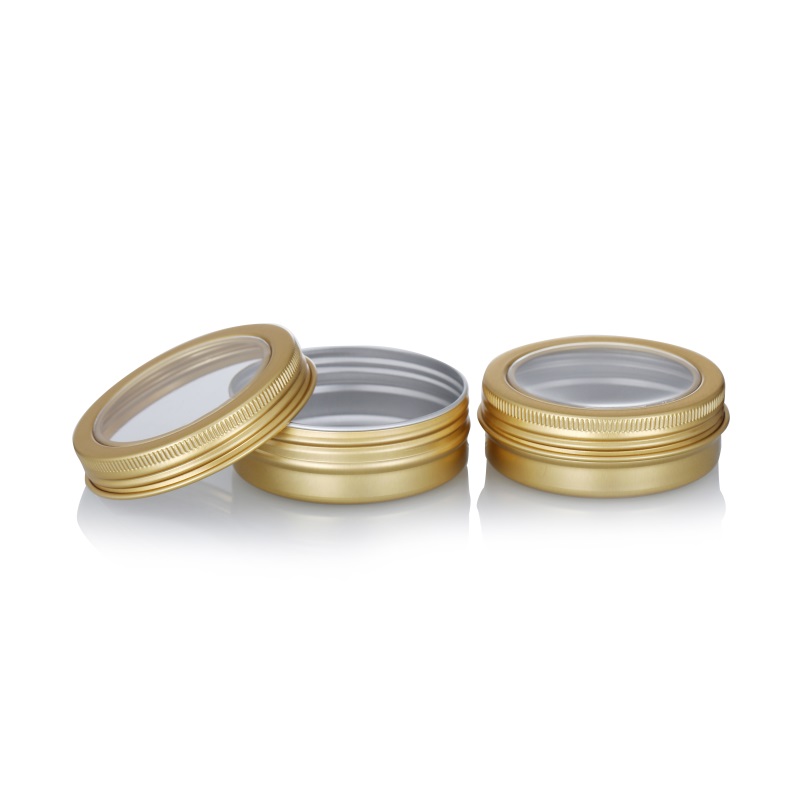 10g 10ml Empty Nail Storage Box PVC Clear Window Gold Silver Black Cosmetic Container Aluminum Tin Jars Packaging for Lip Balm