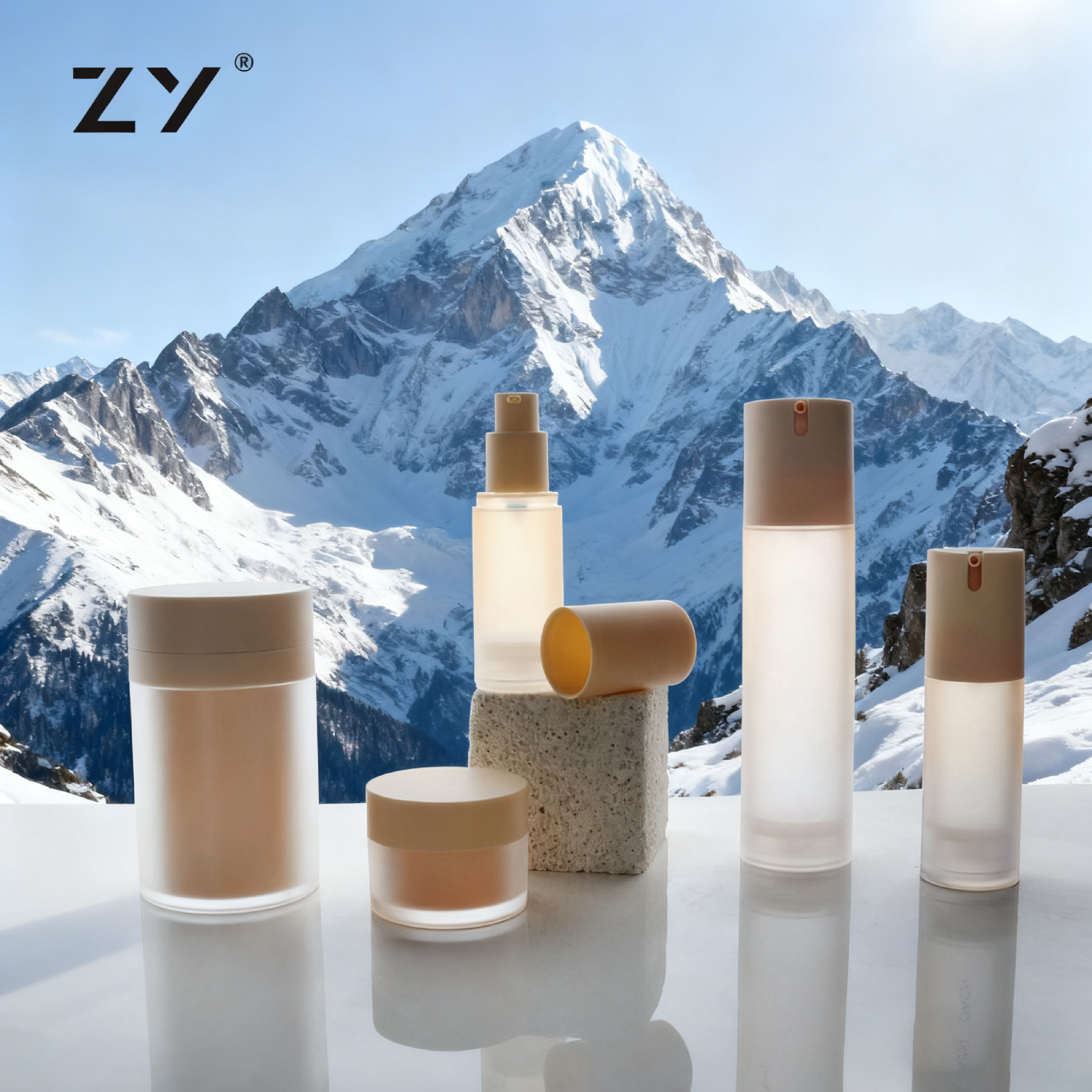 Round Cap Mono PP AS PS Skincare Cream 30ml 50ml 100ml Spray Cosmetic Serum Lotion Plastic Airless Pump Bottle Packaging
