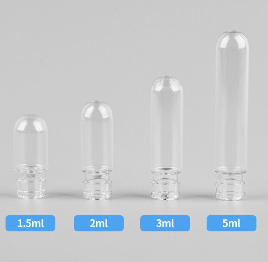 1.5ml &amp; 2ml round Bottom Small Bulb Glass Bottles Transparent Essence Cosmetic Box Carton Packing