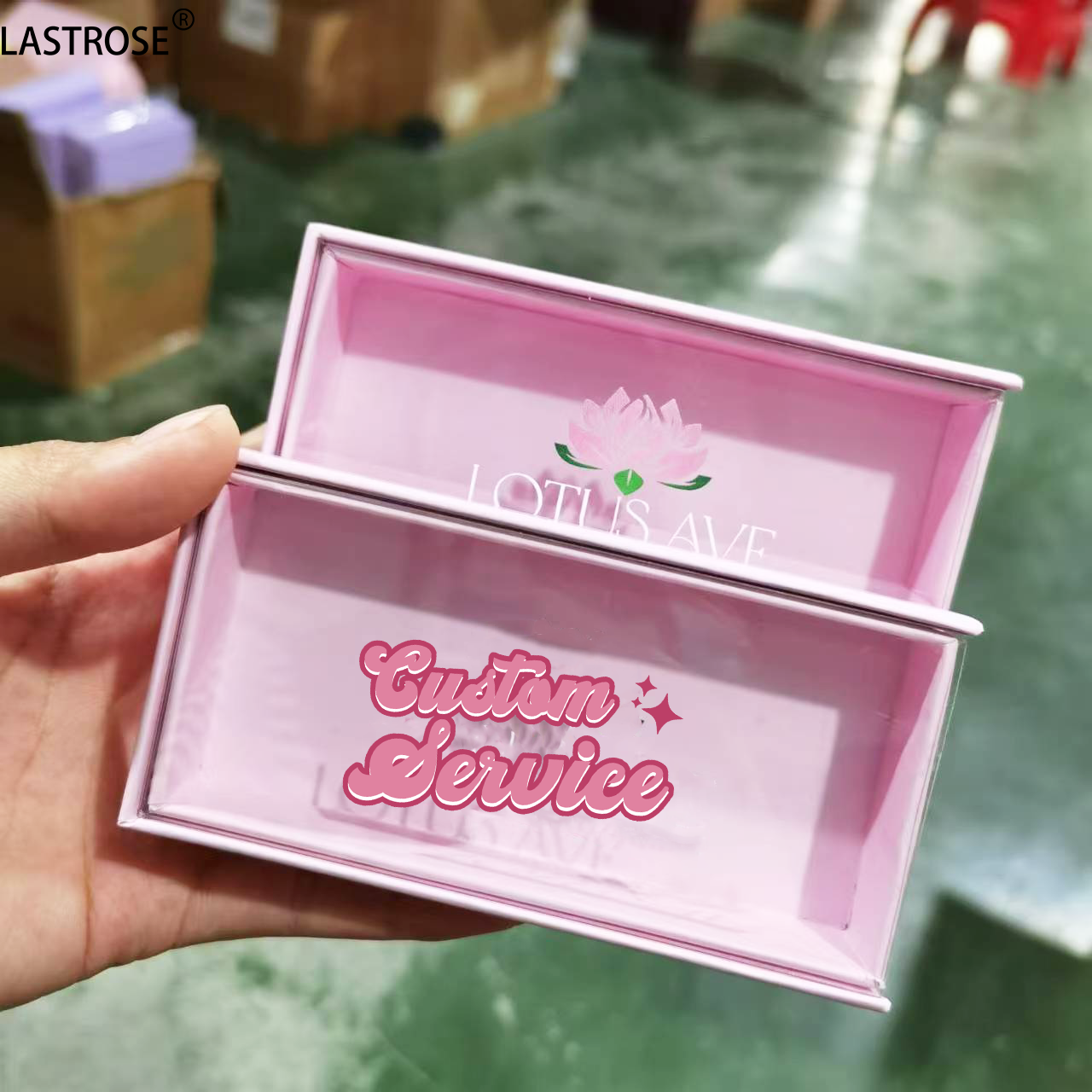 Pink Nude Empty Lash Packaging Boxes Custom logo False Eyelashes case Private Label 3D Mink Eyelash Packaging Box