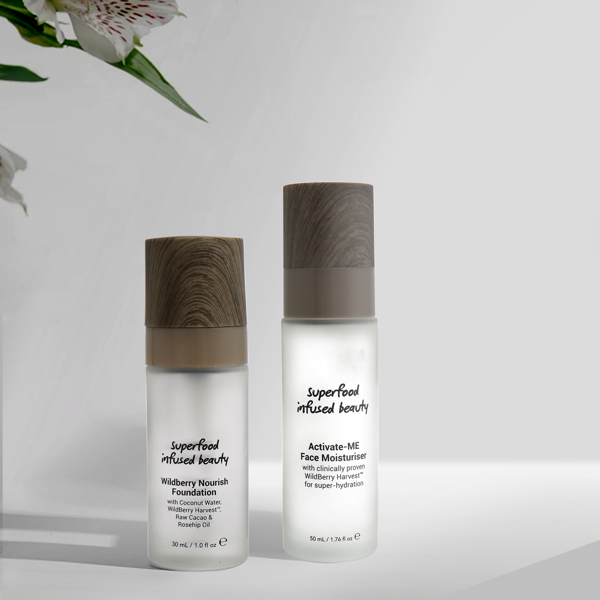 Custom Skin Care Cosmetic Packaging 30ml 50ml Liquid Foundation Container Glass Bottle with Serum Lotion Pump