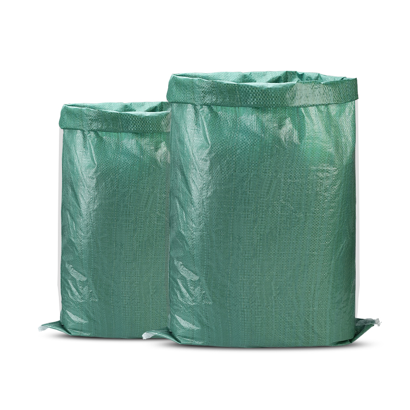 Custom Size Woven Sack Green Laminated Storage Bag for Bulk Products Packaging Solutions