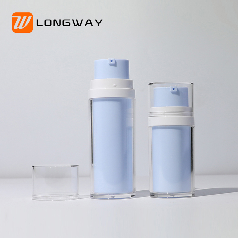 Custom White Luxury Airless Cosmetic Bottle with Plastic Lotion Pump High Quality Plastic Bottles